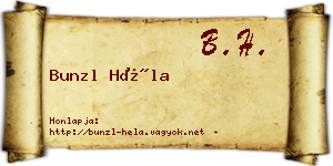 Bunzl Héla névjegykártya
